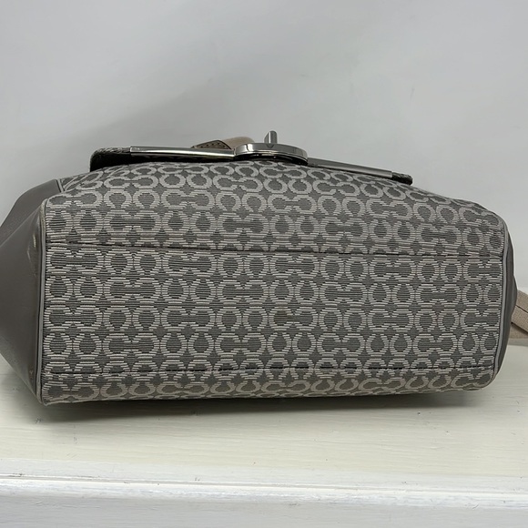 Coach Madeline Madison 25215 Gray Jacquard Leather Satchel Shoulder Crossbody - Picture 8 of 16